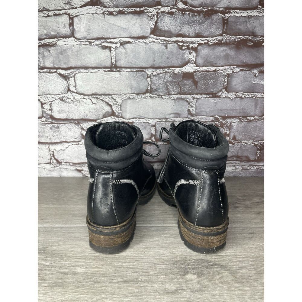 TAOS Footwear Black Leather Lace Up Ankle Combat Boots Women Sz 7.5M US/38EU - Picture 6 of 16